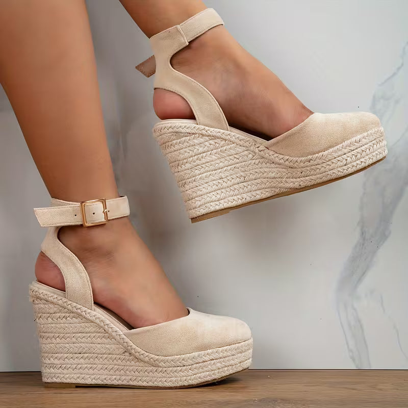 Barcelona Ankle Strap Espadrille Wedges