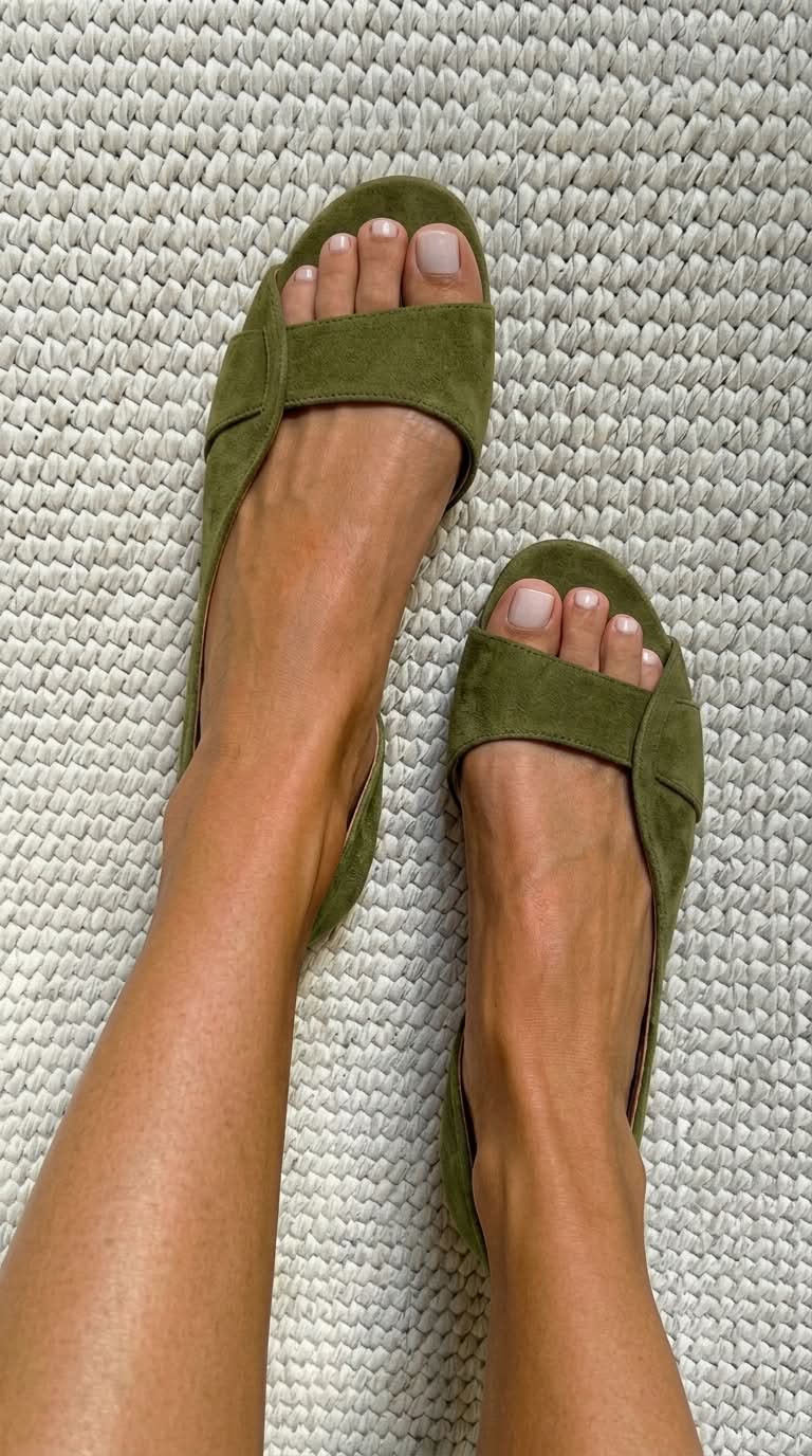 Relaxed Low Open-Toe Slingback Sandals