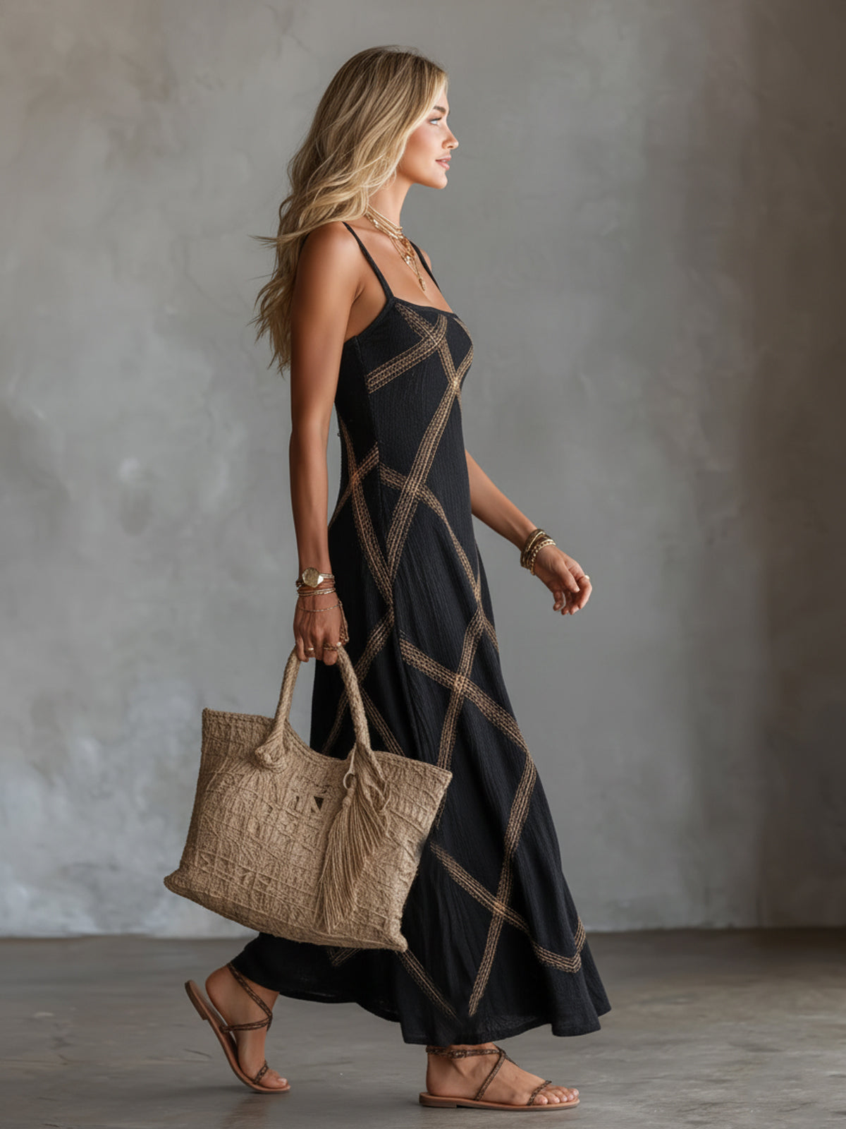 Lightweight Wide-Strap Boho Dress