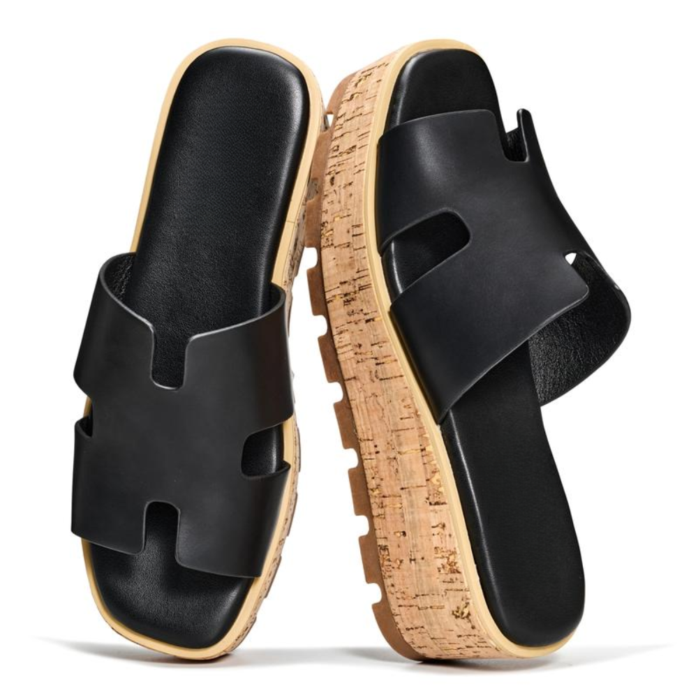 Leather Foam Slide Sandals