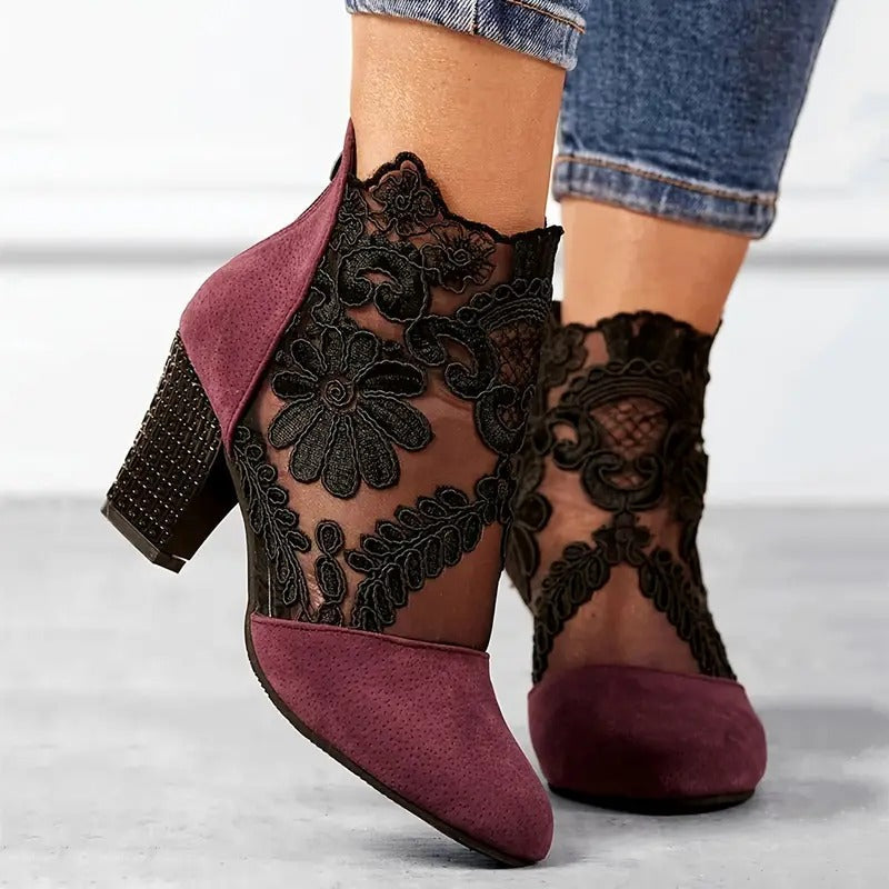 Charlotte Flower Lace Heels