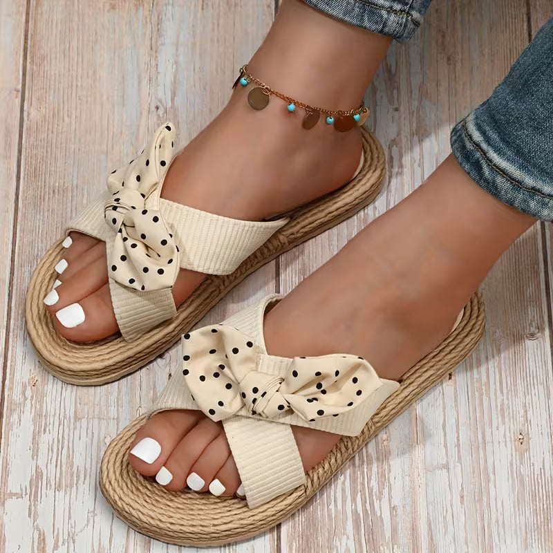 Bella Bow Espadrille Slides