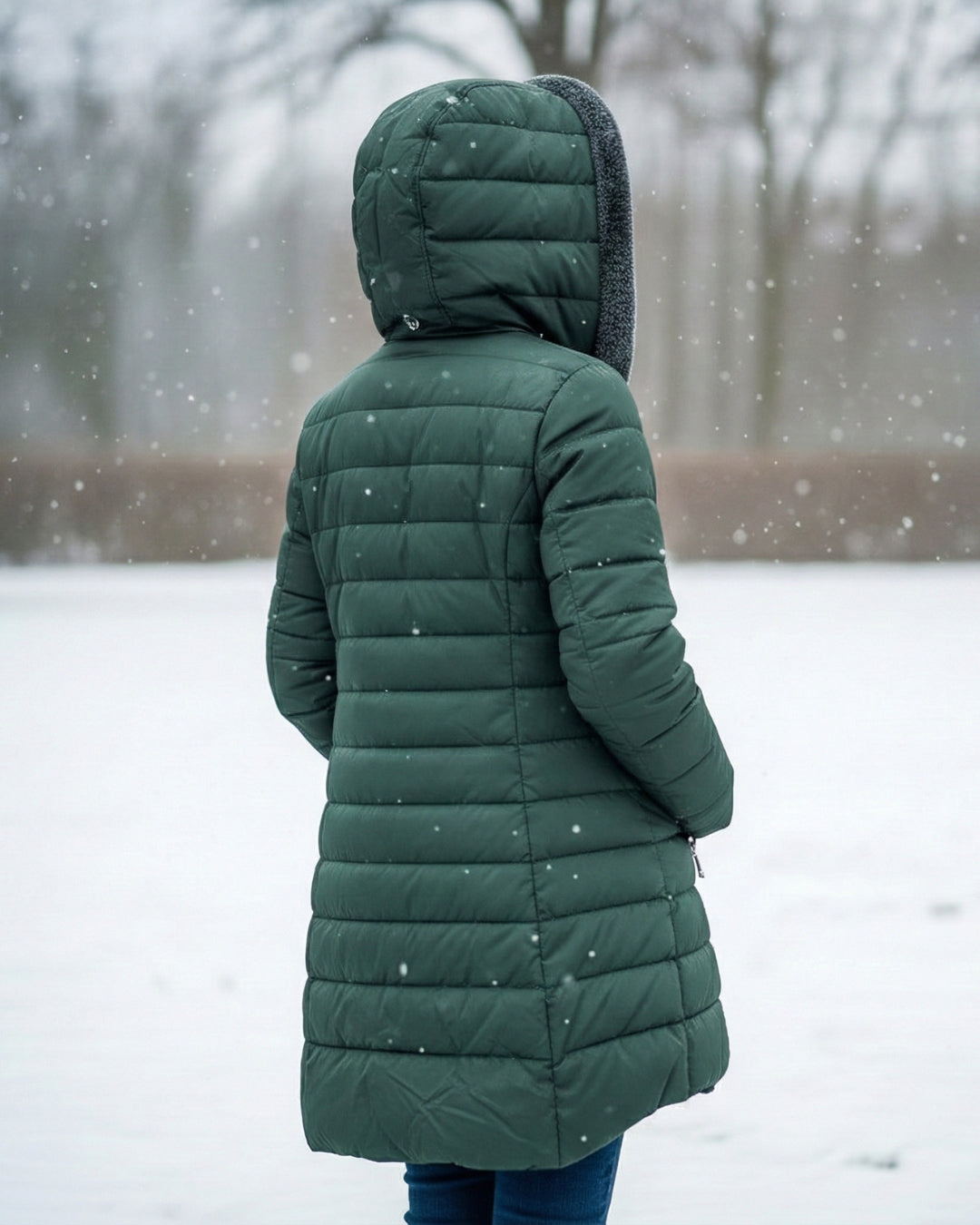 Fleece-Lined A-Line Puffer Coat