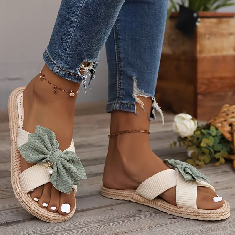 Bella Bow Espadrille Slides