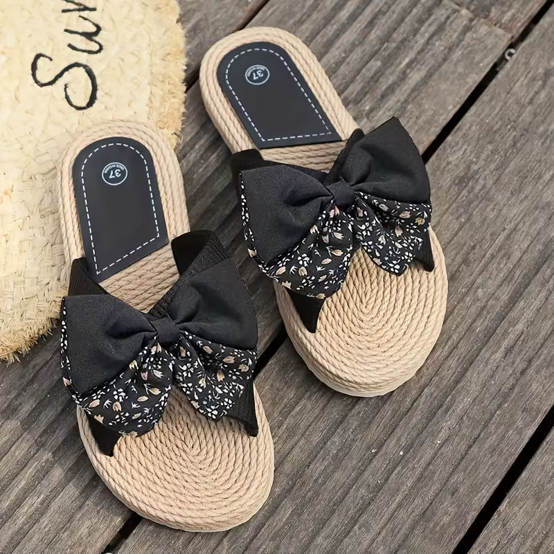 Bella Bow Espadrille Slides