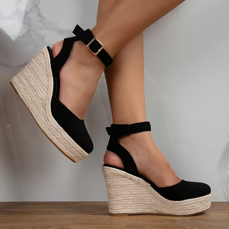 Barcelona Ankle Strap Espadrille Wedges