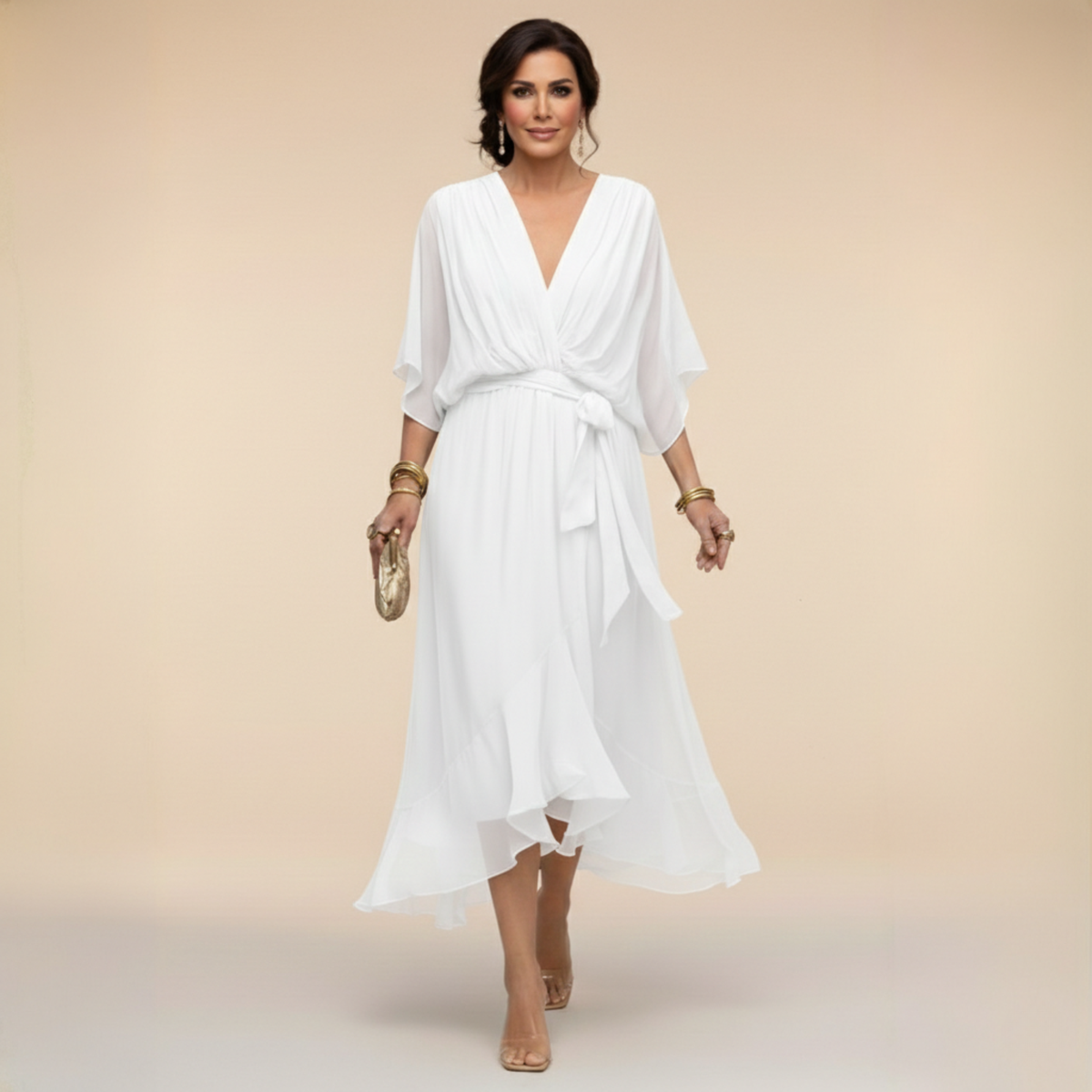 Chiffon V-Neck Dress