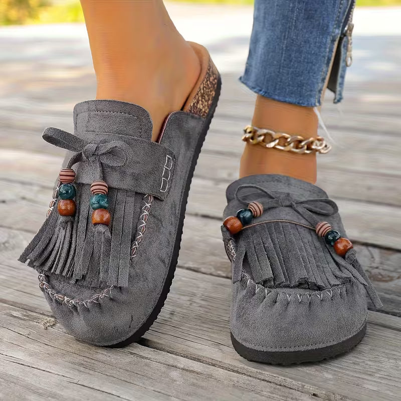Zara Boho Tassel Mules