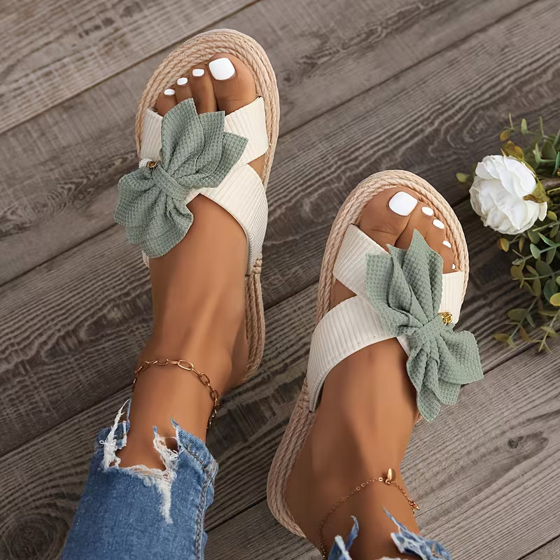 Bella Bow Espadrille Slides
