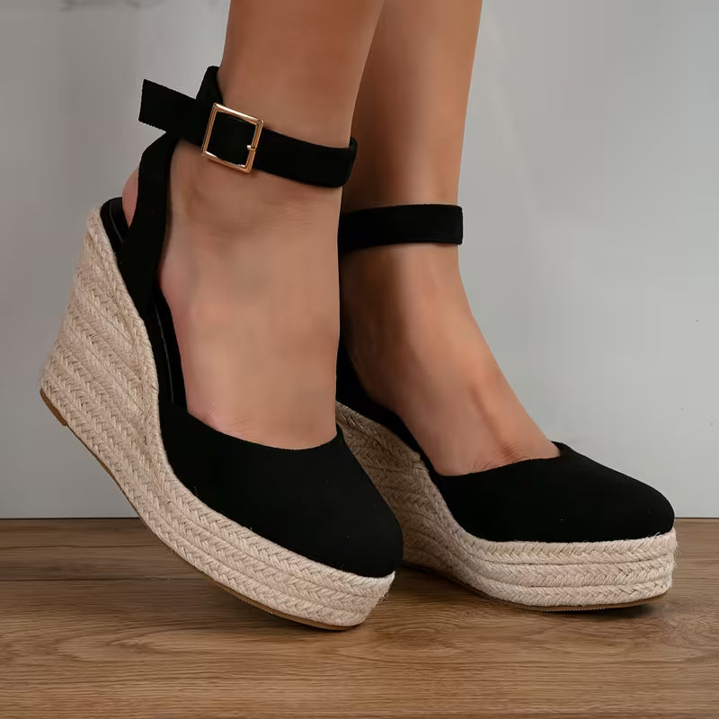 Barcelona Ankle Strap Espadrille Wedges