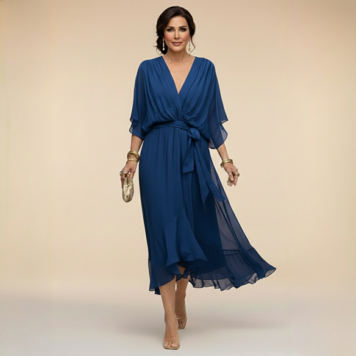 Chiffon V-Neck Dress