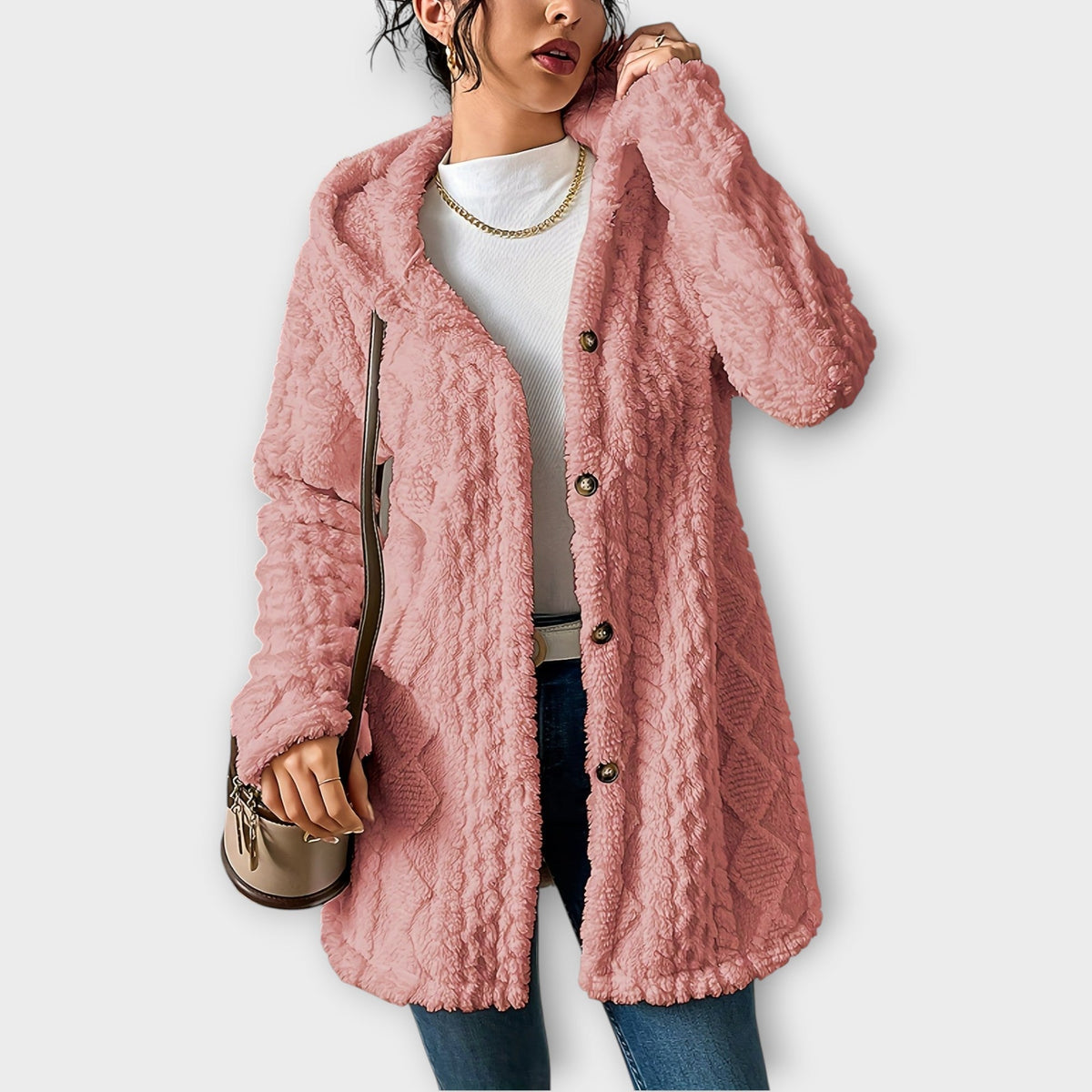 Textured Hooded Winter Jacket
