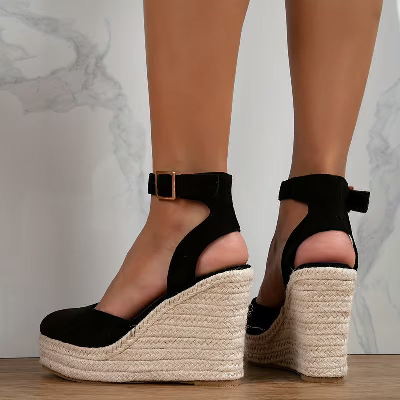 Barcelona Ankle Strap Espadrille Wedges