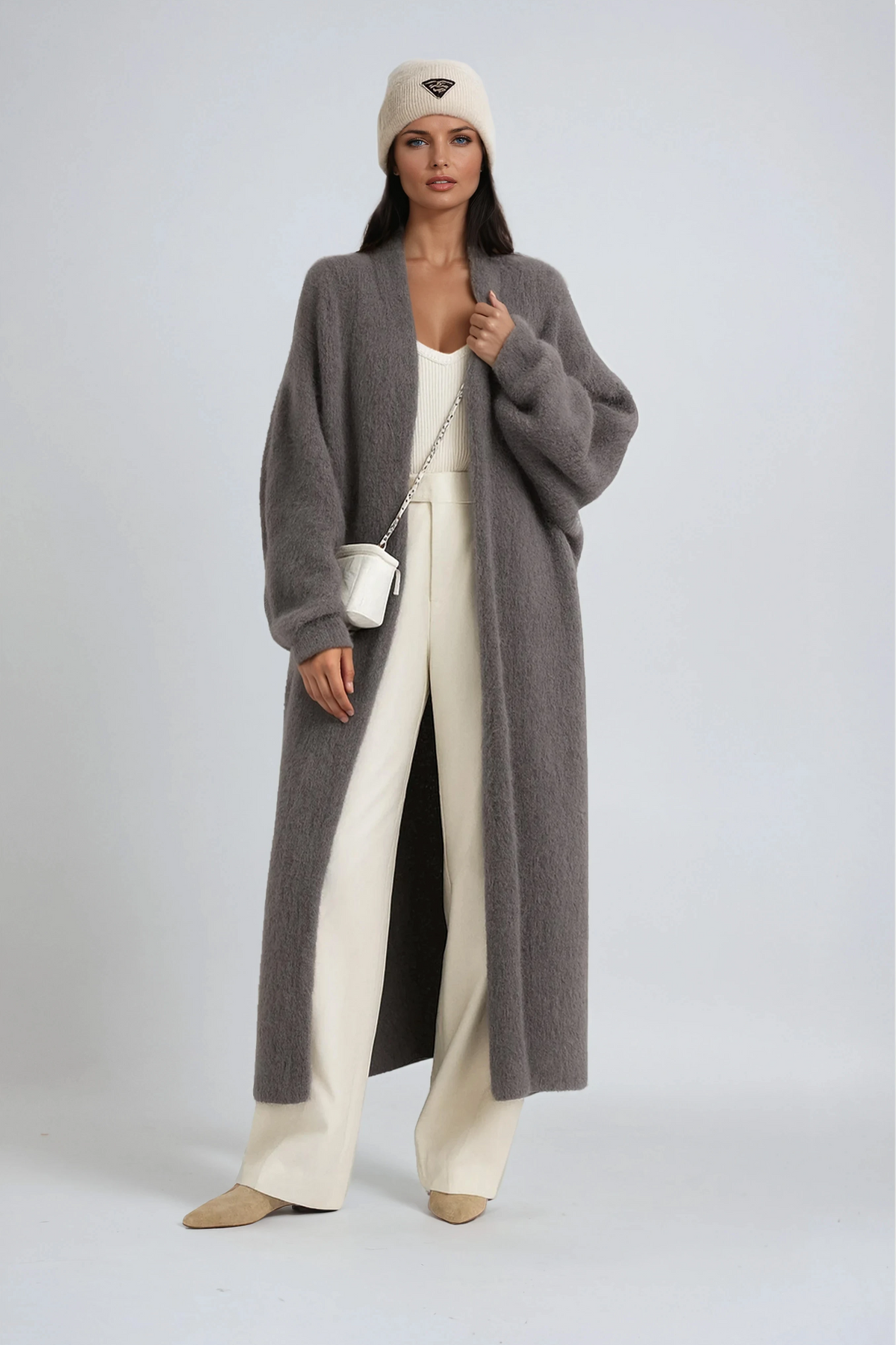 Long Open-Front Cardigan
