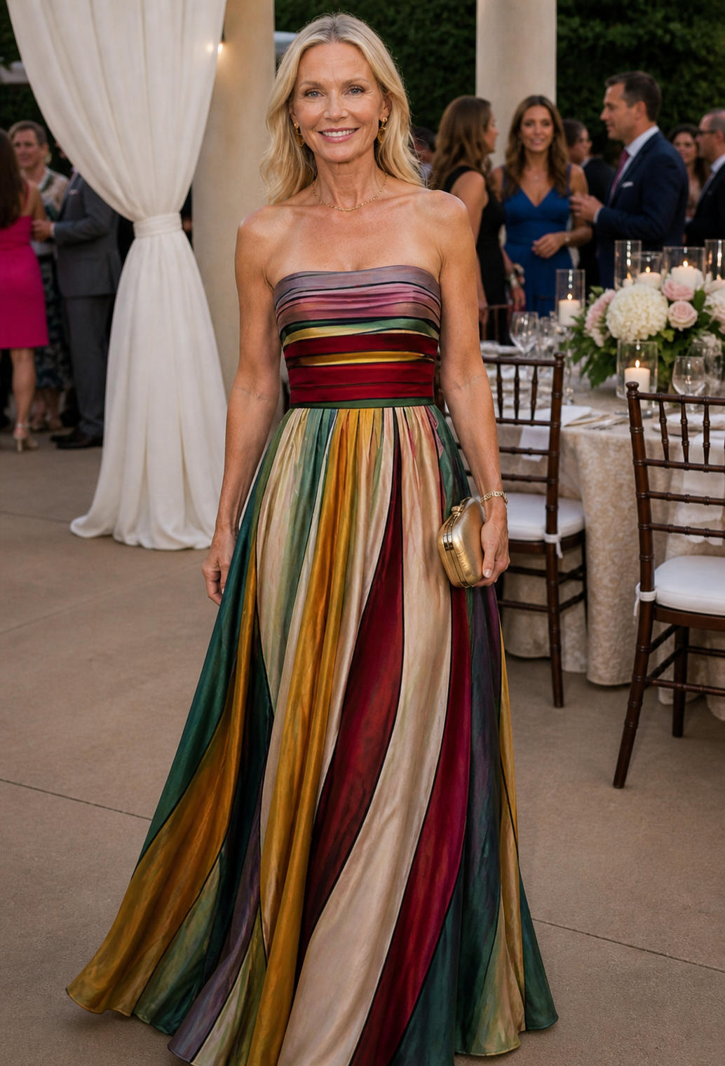 Strapless A-Line Maxi Dress