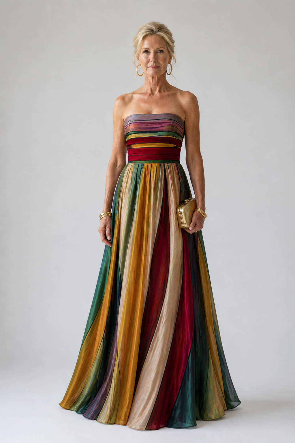 Strapless A-Line Maxi Dress