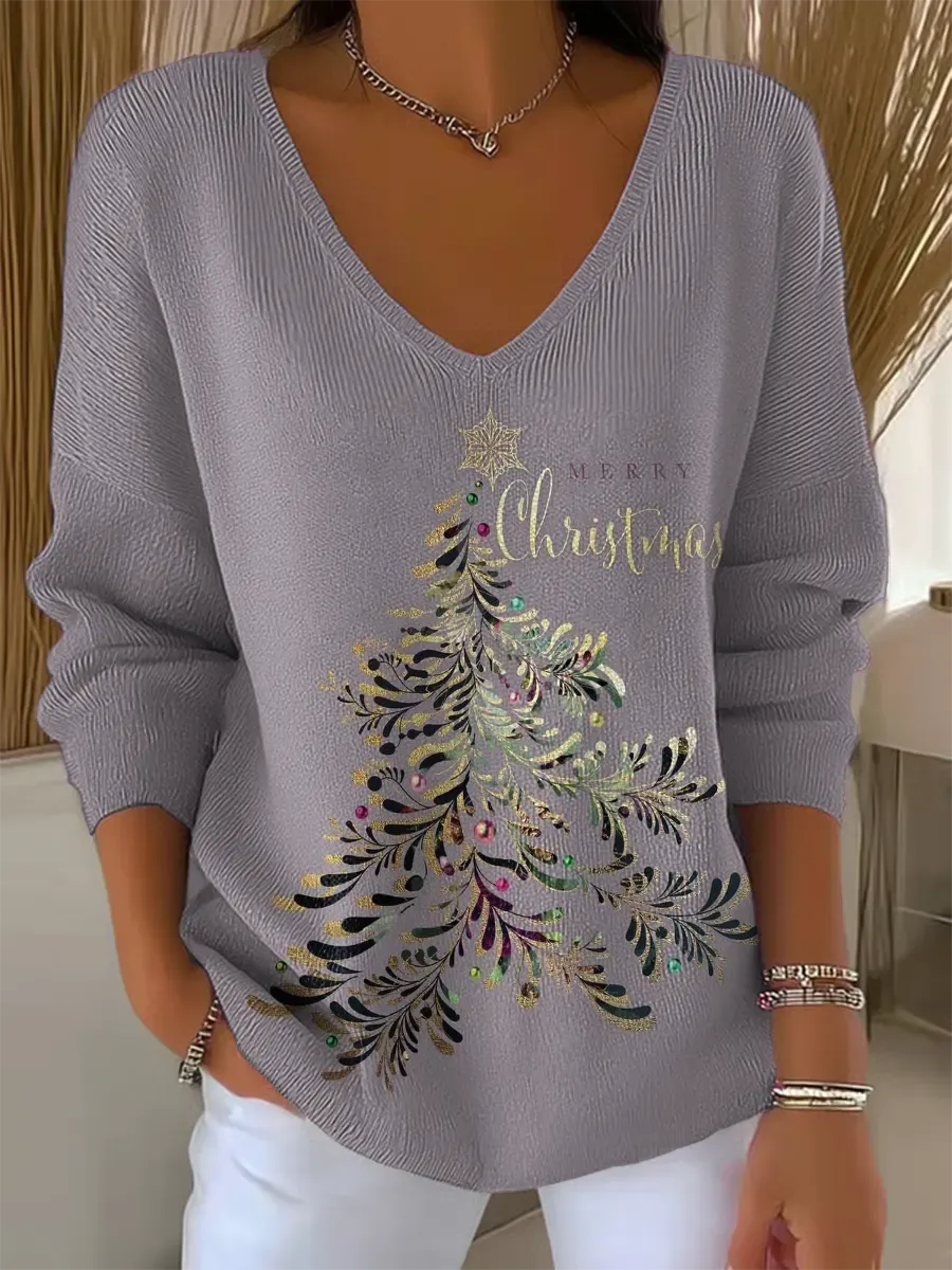 Cozy V-Neck Knit Sweater