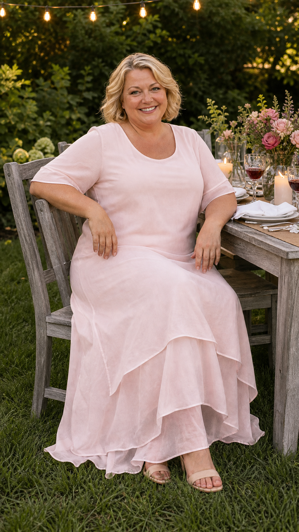 Open-Neck Flowing Maxi Dress