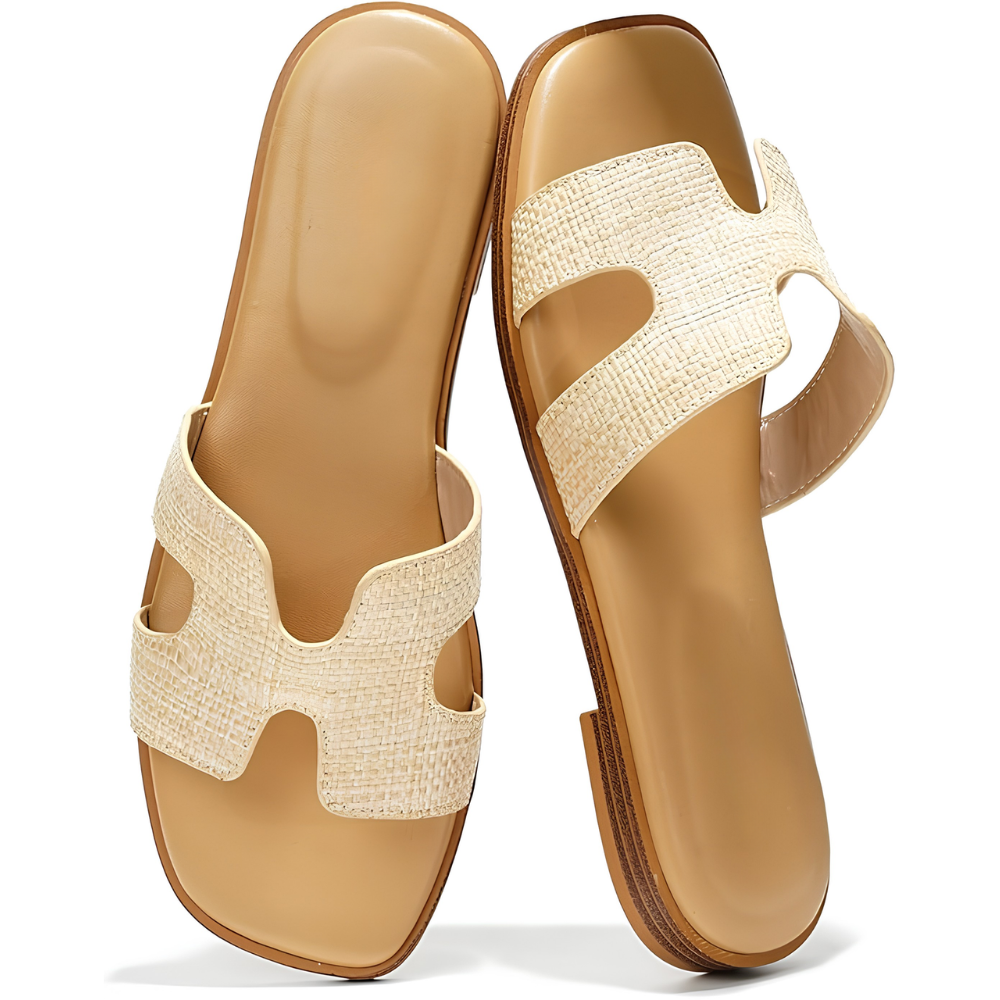 Tessa Raffia Slide Sandals