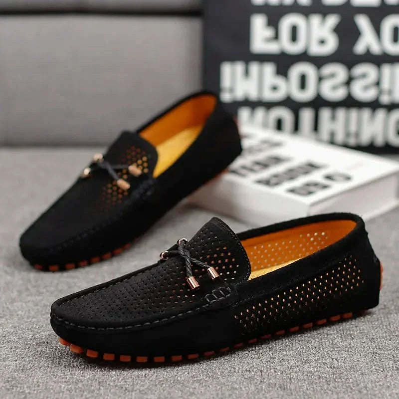 Gianni Perforated Leather Loafers
