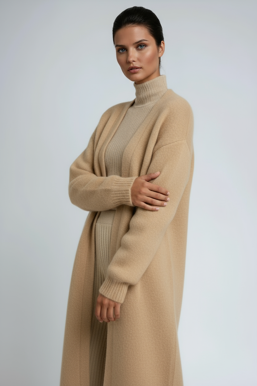 Long Open-Front Cardigan
