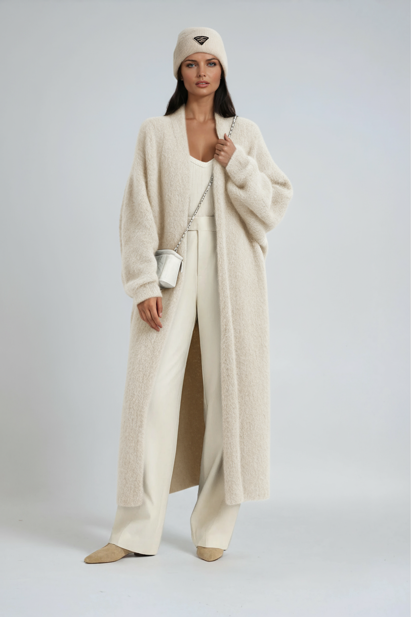 Long Open-Front Cardigan