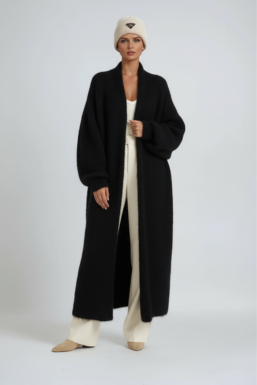 Long Open-Front Cardigan