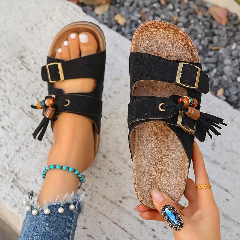 Rio Tassel Cork Sandals
