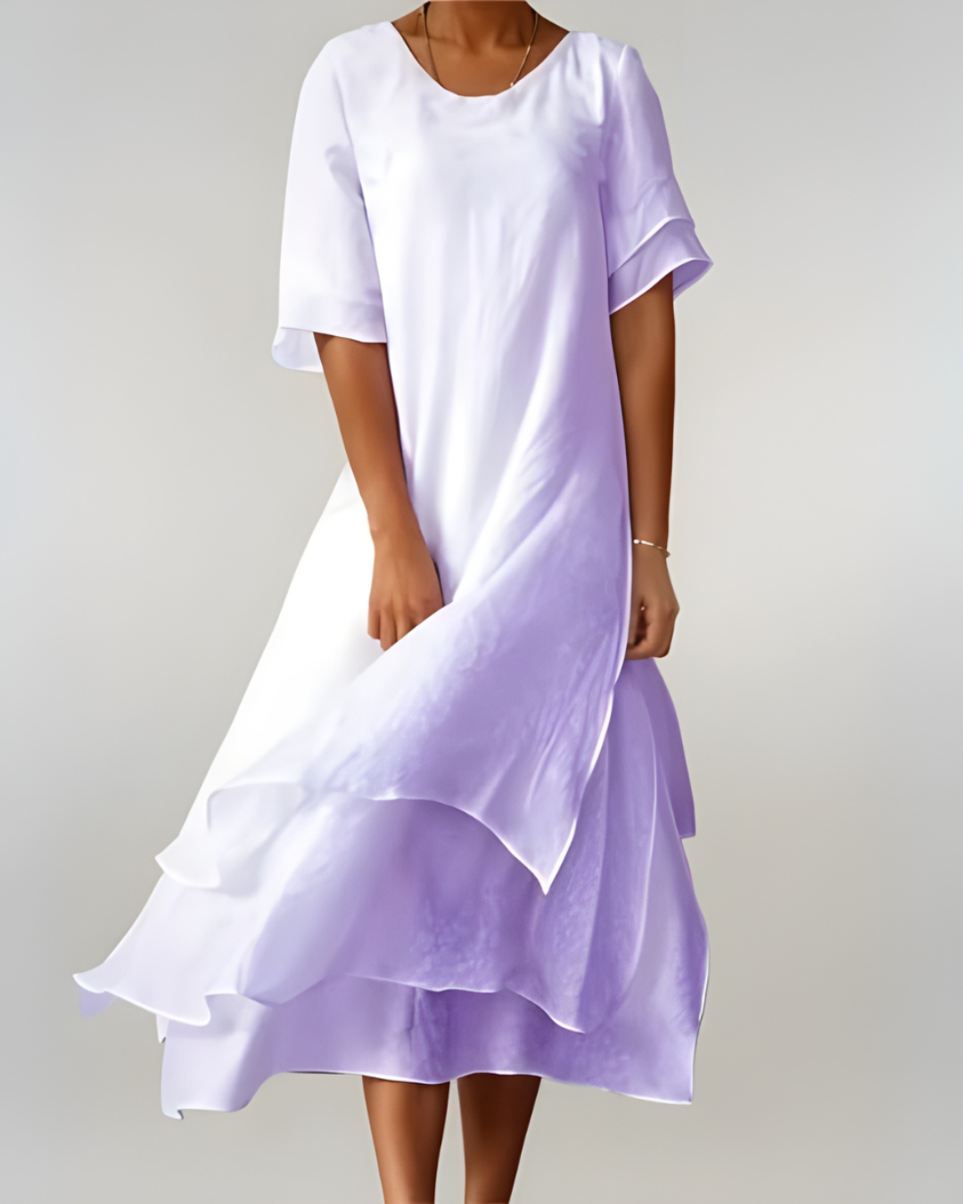 Open-Neck Flowing Maxi Dress