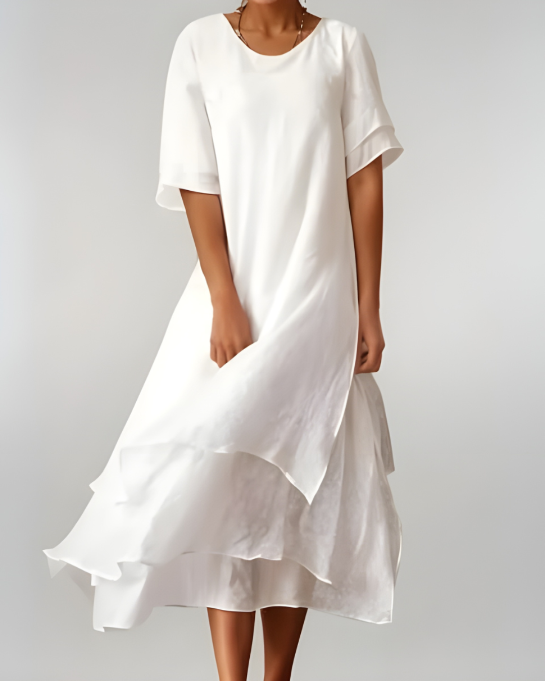 Open-Neck Flowing Maxi Dress