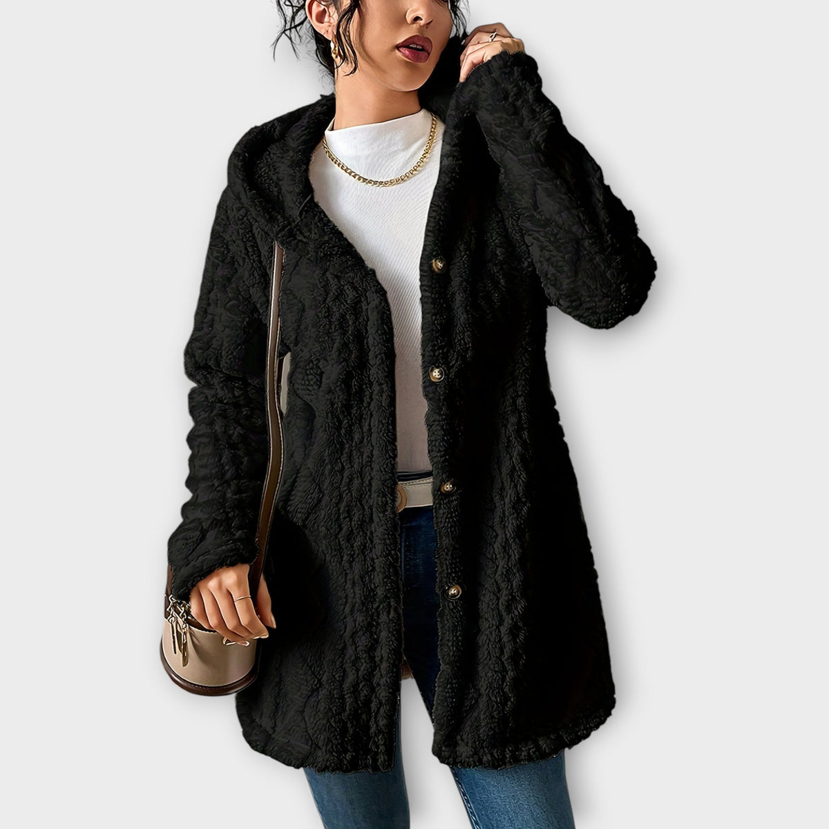 Textured Hooded Winter Jacket