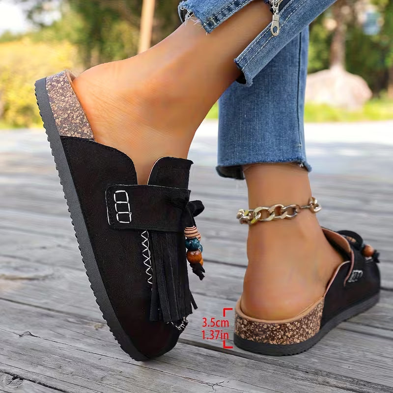 Zara Boho Tassel Mules