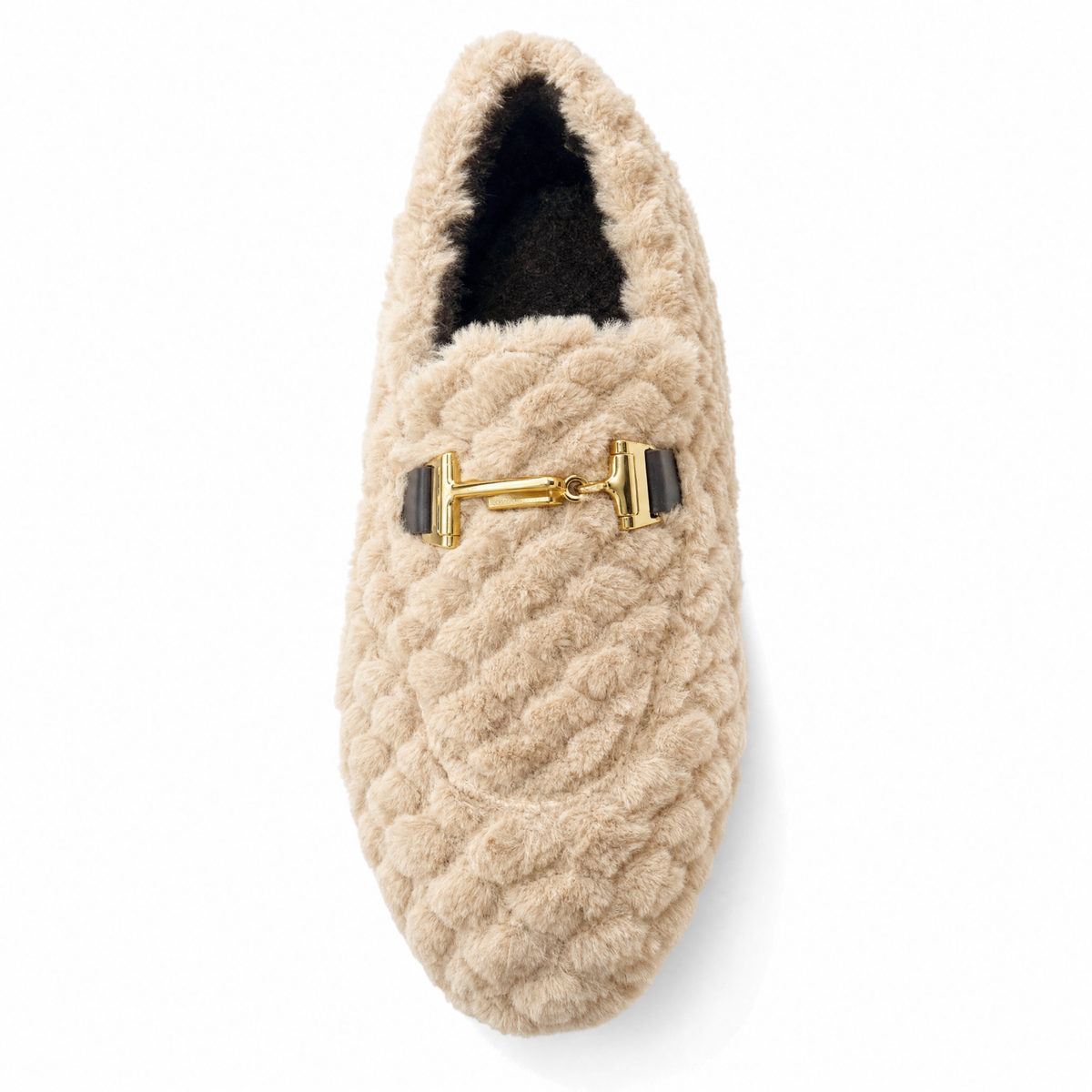 Cozy Lambswool Fur Loafers — Beige product detail