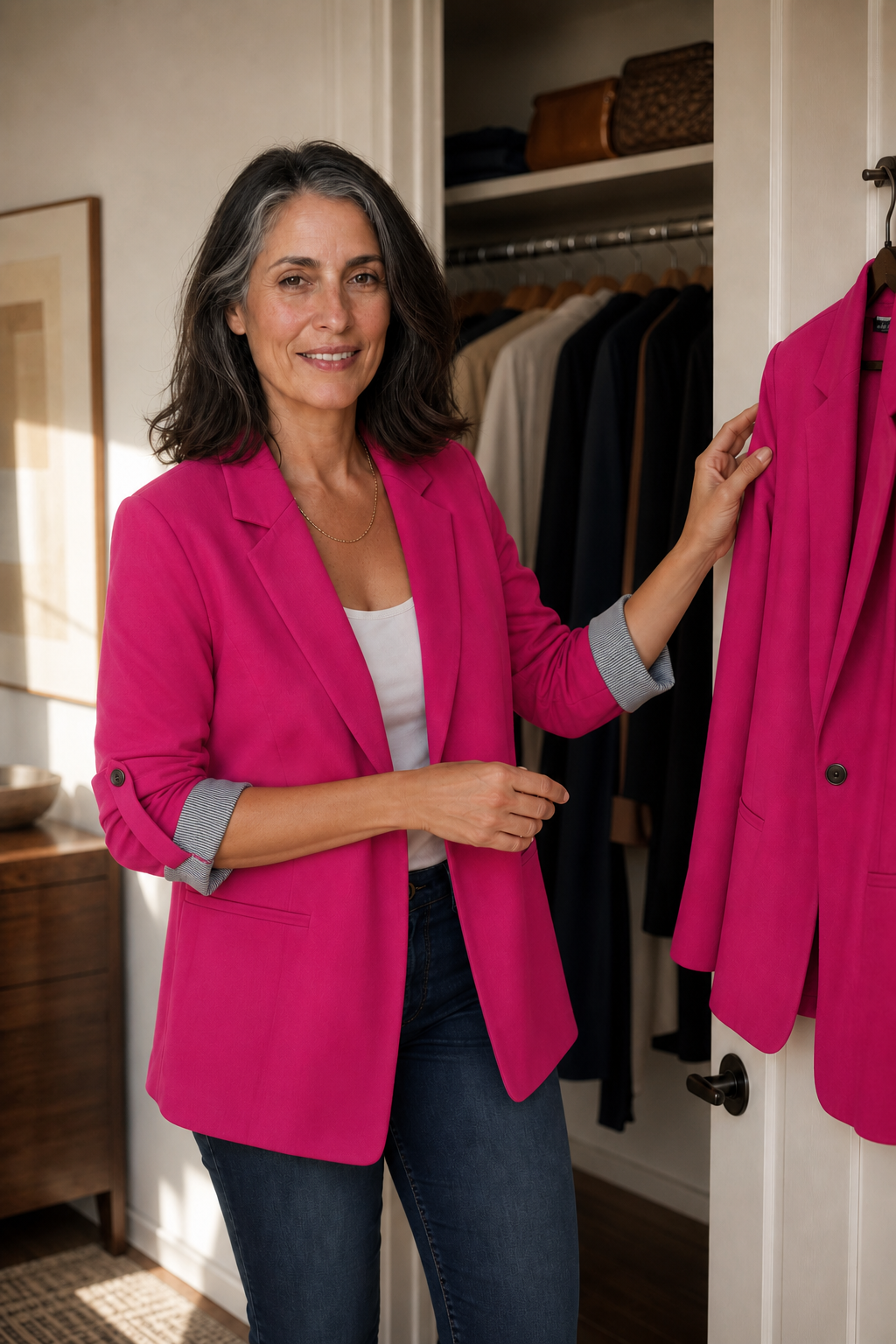 Soft-Knit Lapel Blazer Cardigan