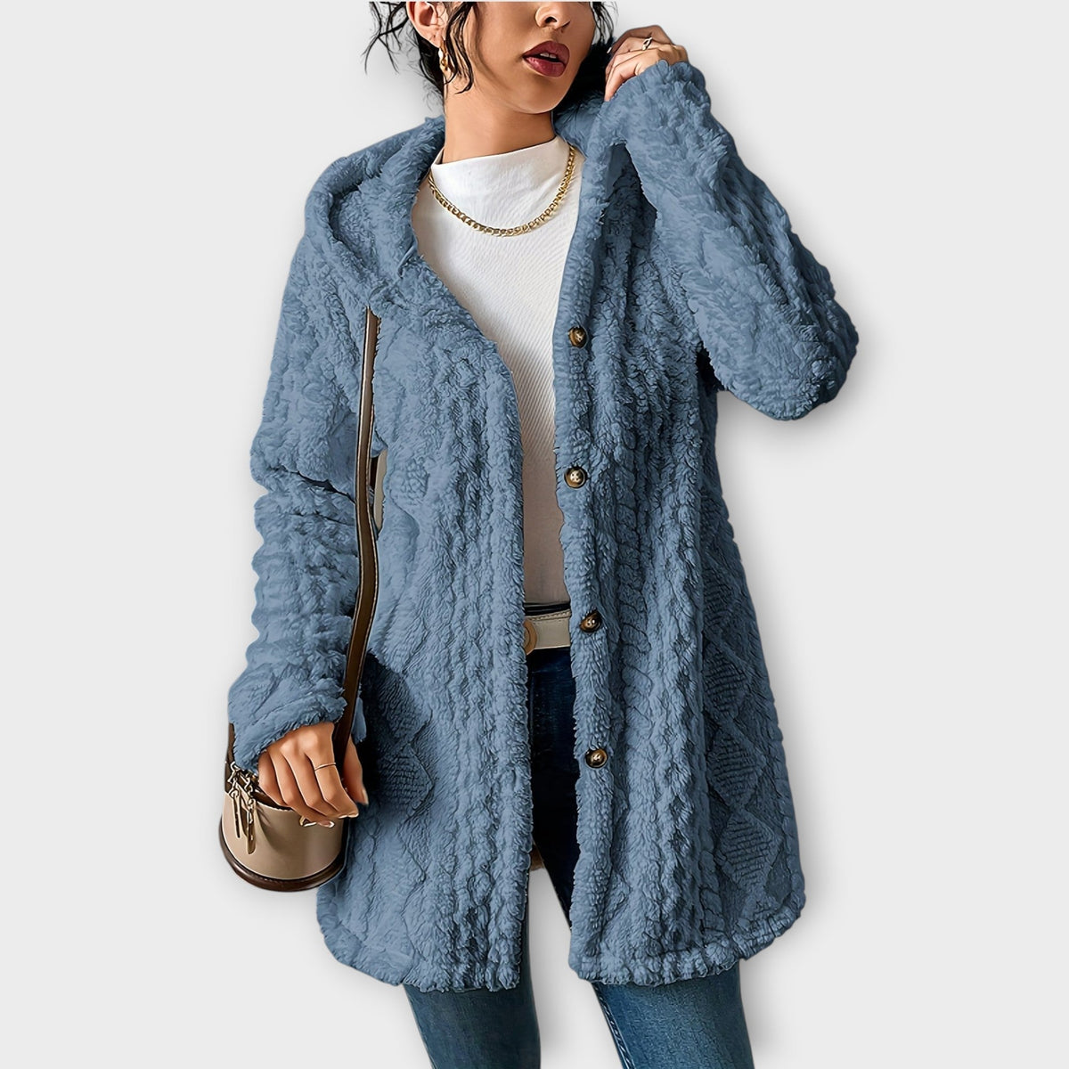 Textured Hooded Winter Jacket