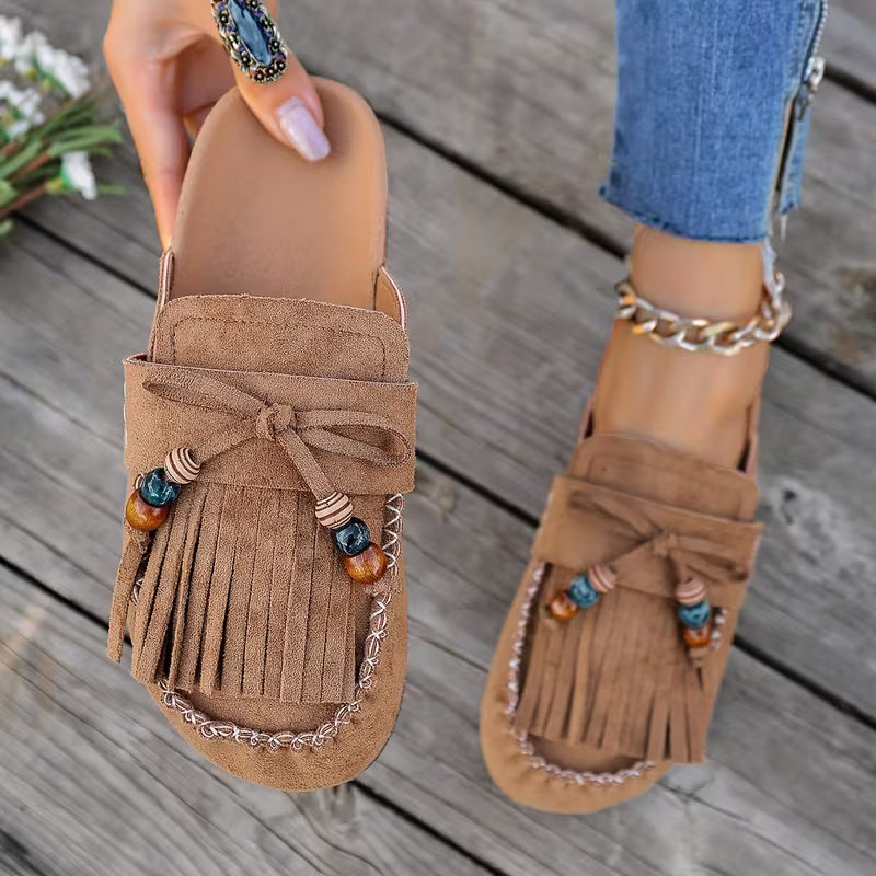 Zara Boho Tassel Mules