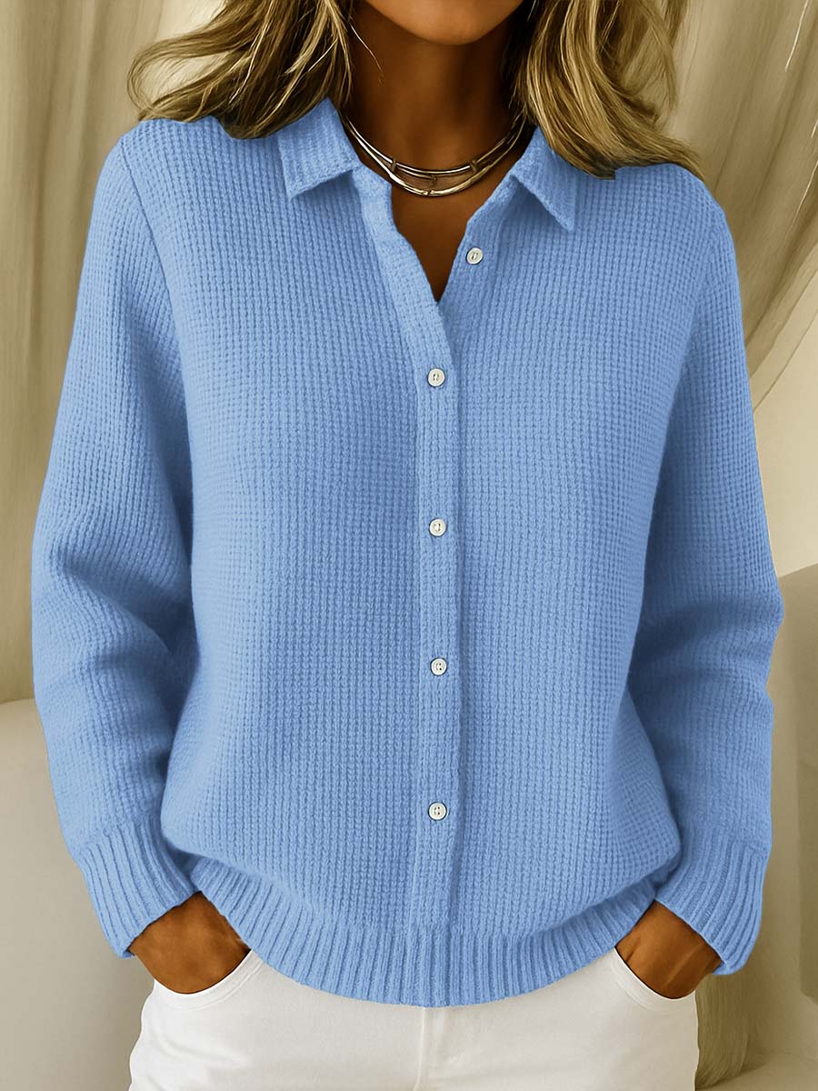 Collared Button-Front Sweater