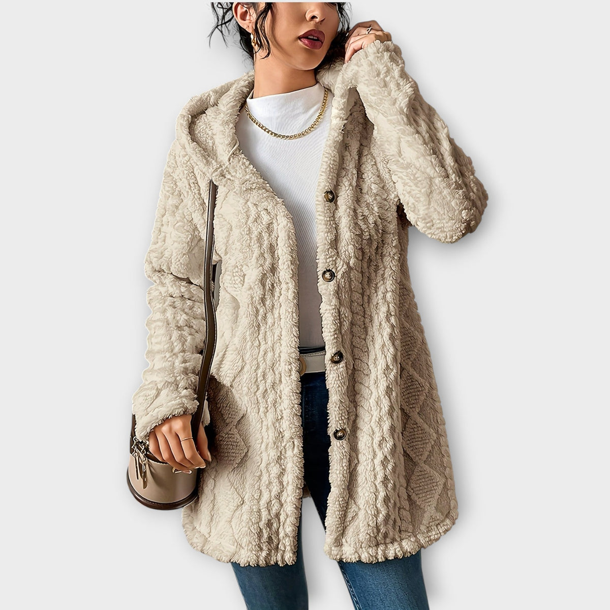 Textured Hooded Winter Jacket