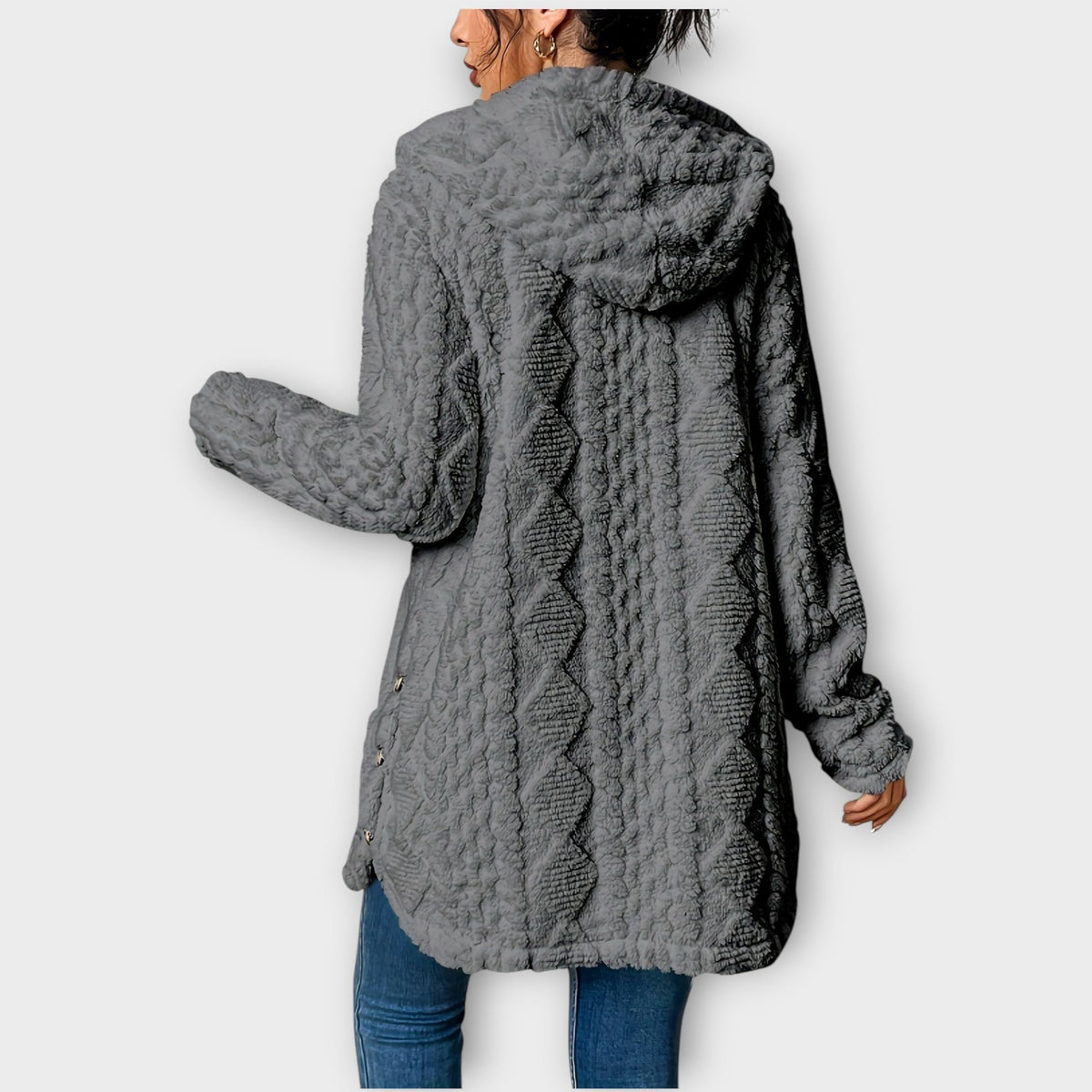 Textured Hooded Winter Jacket