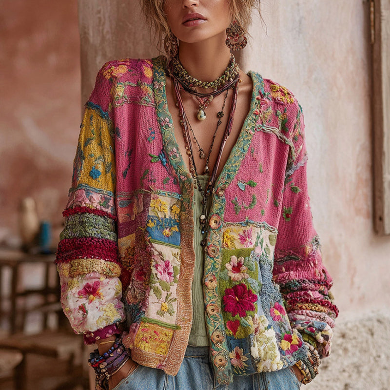 Ginger | Floral Patchwork Cardigan