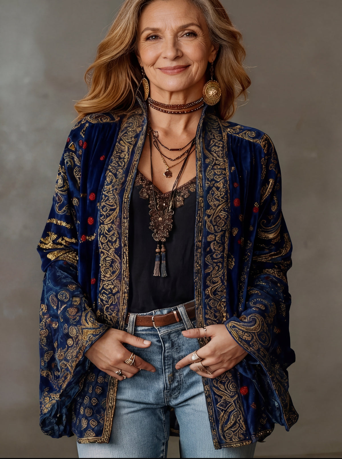 Embroidered Boho Kimono Jacket