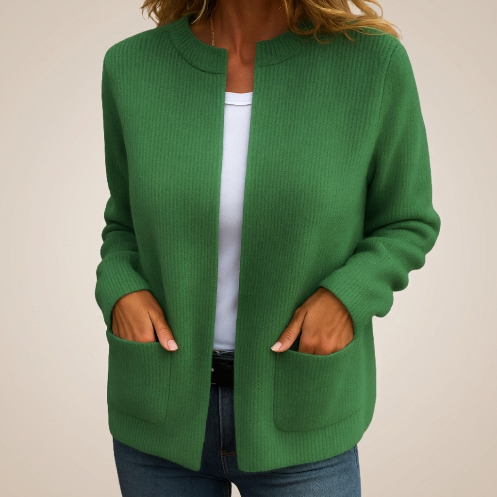 Ribbed Knit Pocket Cardigan