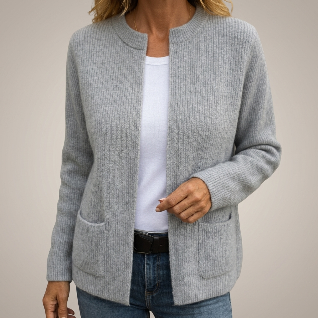 Ribbed Knit Pocket Cardigan