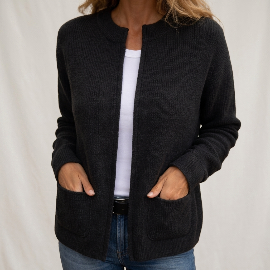 Ribbed Knit Pocket Cardigan