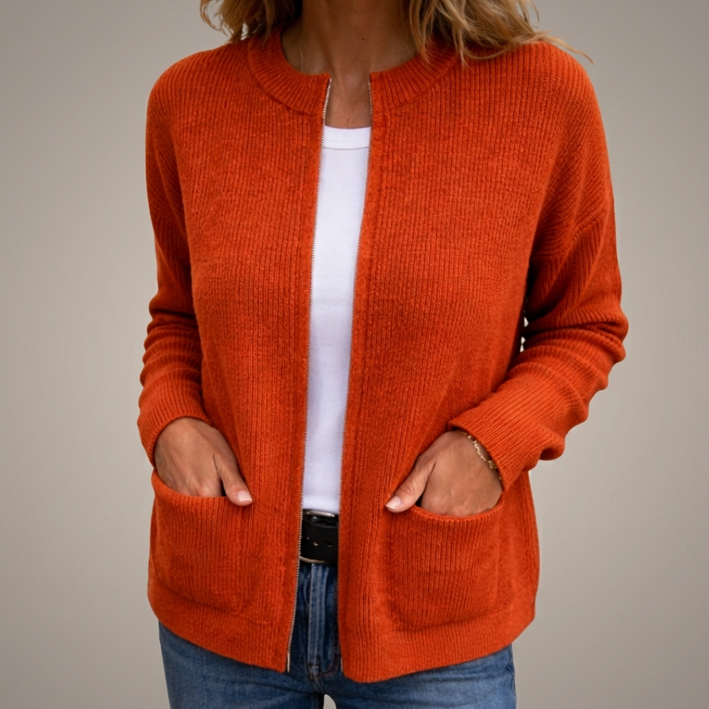Ribbed Knit Pocket Cardigan