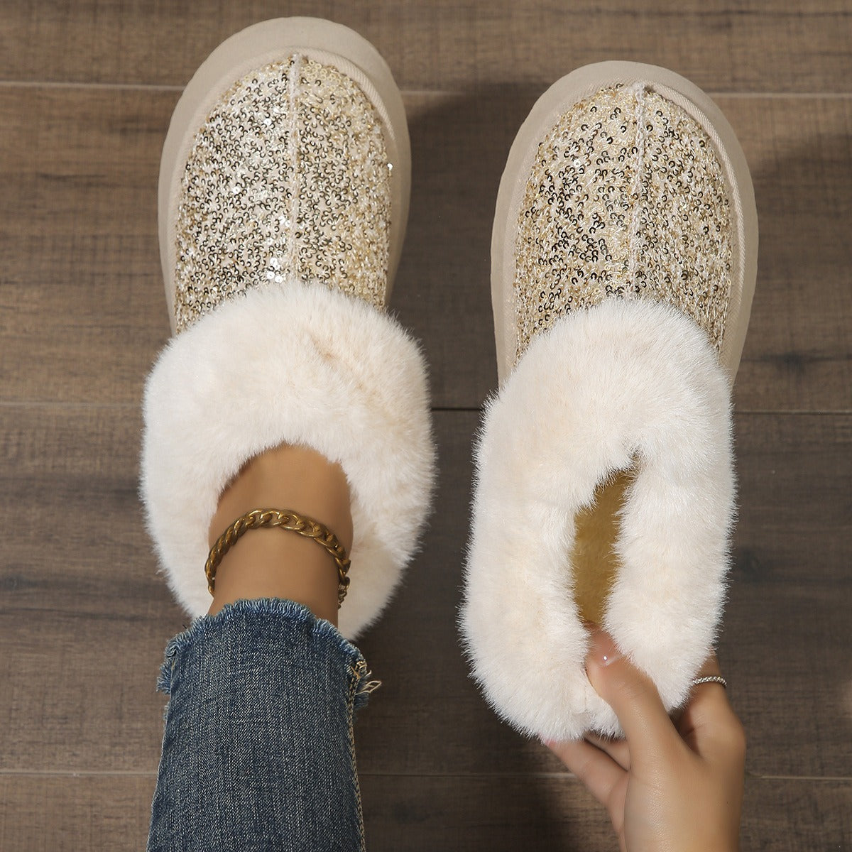 CrystalFur Comfort Platform Boots