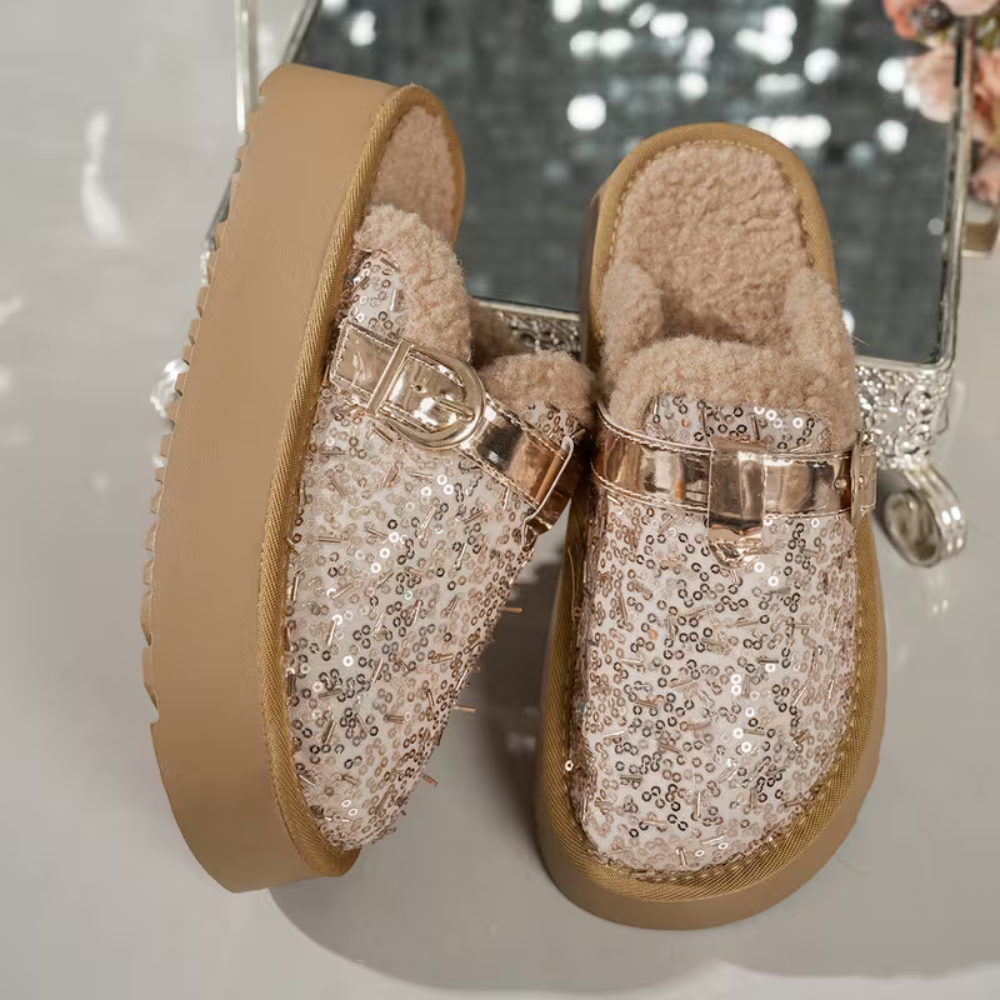 LuxeShear Sequin Mules