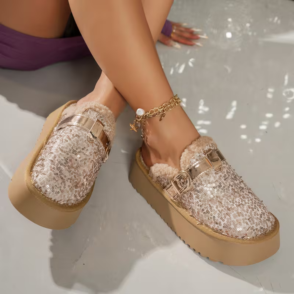 LuxeShear Sequin Mules