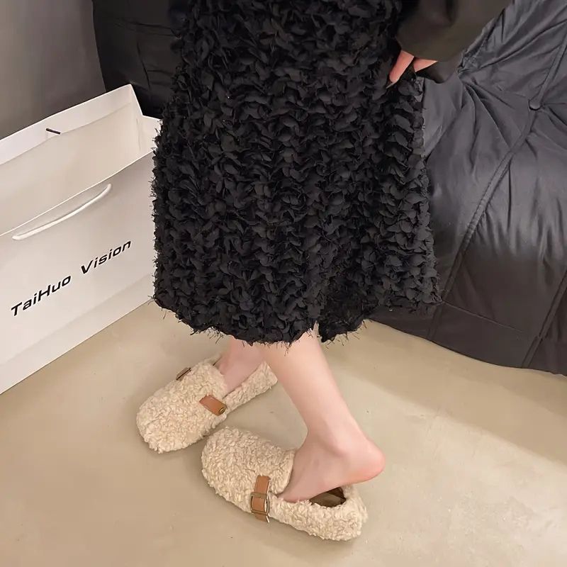 Shearling Buckle Loafers