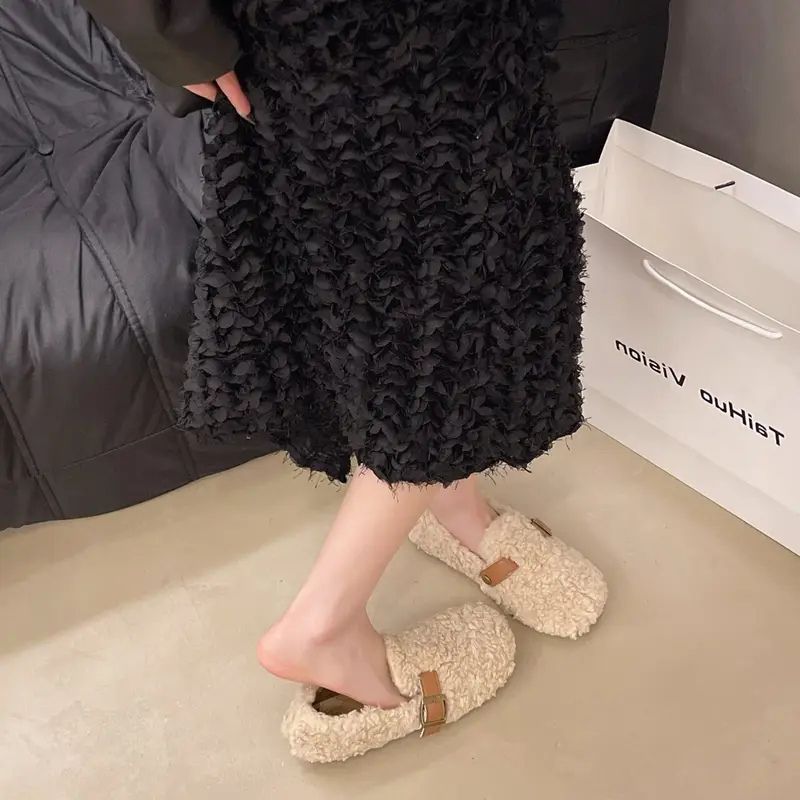 Shearling Buckle Loafers
